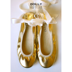荷蘭精品Dolly芭蕾舞伶真皮絲緞童鞋-奢華金 耶誕